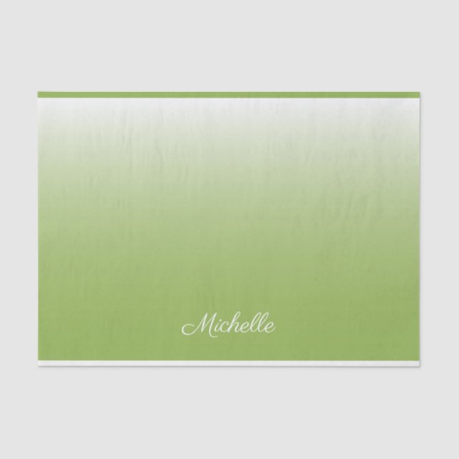 Papel De Seda Verde-verde-verde-gradiente personalizado (Frente )
