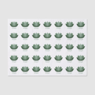 Papel De Seda Verde Yoga Lotus Flower