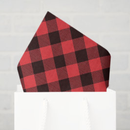 Papel De Seda Verificação de Buffalo Vermelho e Negro
