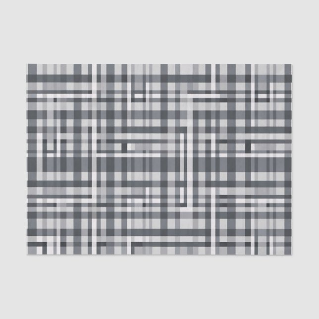 Papel De Seda Verificação de Padrão Geométrico em Pixel Monocrom (Frente )