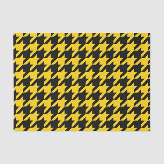 Papel De Seda Verificação de som preto amarelo (Frente )