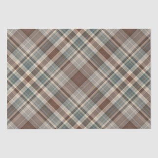 Papel De Seda Verificação do tartan do marrom azul