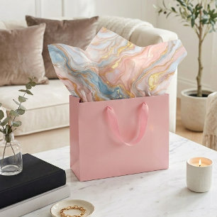 Papel De Seda Vermelhidão Pastel Azul Pêssego Padrão de Mármore 