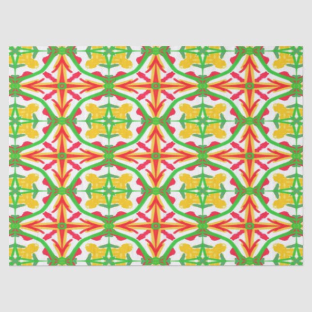 Papel De Seda Vermelho, Amarelo e Verde limão (Frente )