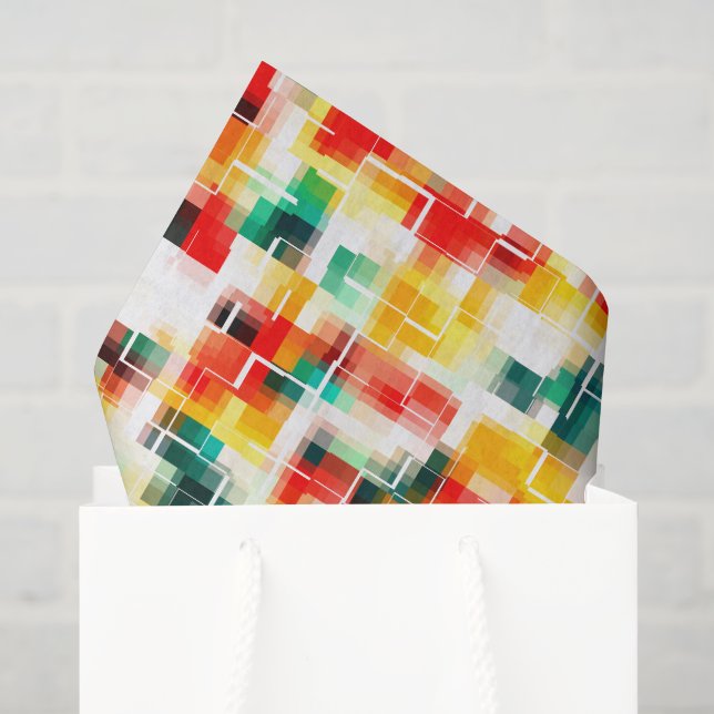 Papel De Seda Vermelho Azul Amarelo  (Sacola de presentes)
