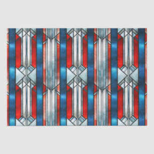 Papel De Seda Vermelho Branco Azul Patriótico Vidro Pintado 4 de