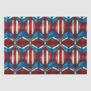 Papel De Seda Vermelho Branco Azul Patriótico Vidro Pintado 4 de