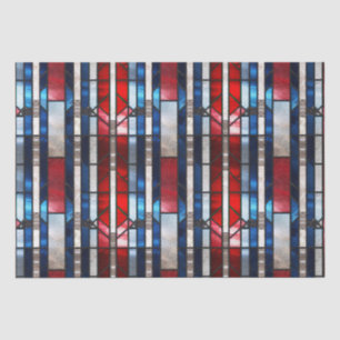 Papel De Seda Vermelho Branco Azul Patriótico Vidro Pintado 4 de