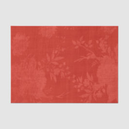 Papel De Seda Vermelho Brilhante no Padrão Floral Vermelho