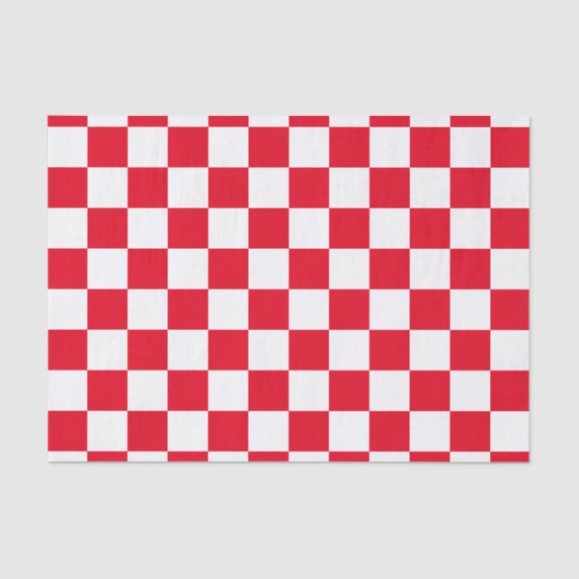 Papel De Seda Vermelho Checkered (Frente )