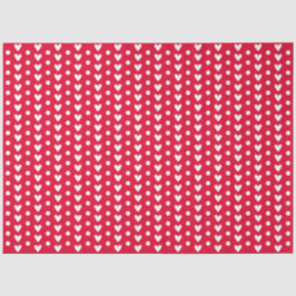 Papel De Seda Vermelho Com Corações Pequenos Desenhados & Pontos
