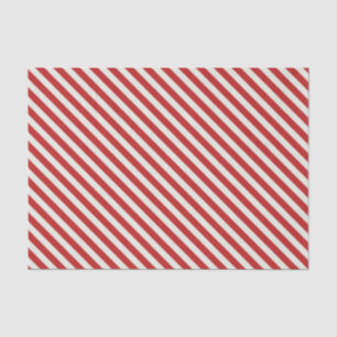Papel De Seda Vermelho & Creme Bege Branco Listra Natal Festa