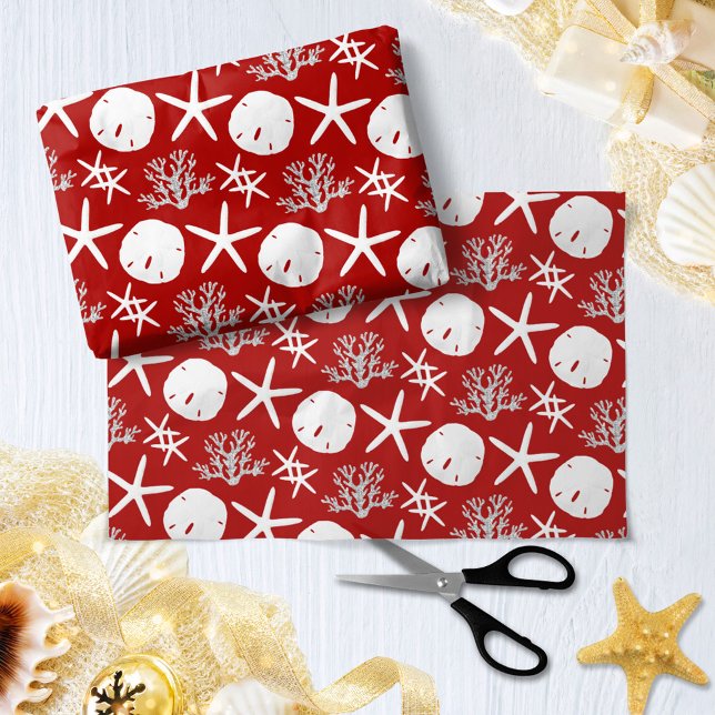 Papel De Seda Vermelho de Starfish, Dólar de Natal costeiro (Criador carregado)