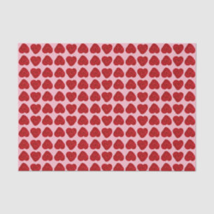 Papel De Seda Vermelho do Crochet do coração do fio + Rosa