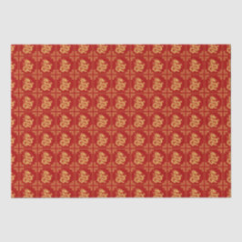 Papel De Seda Vermelho do Padrão do Dragão Dourado do Quadro de 