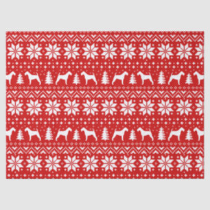 Papel De Seda Vermelho do teste padrão do Natal das silhuetas d