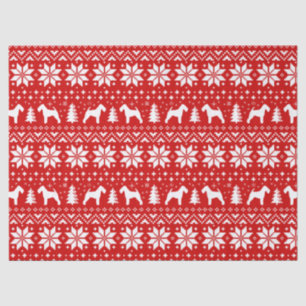 Papel De Seda Vermelho do teste padrão do Natal das silhuetas d