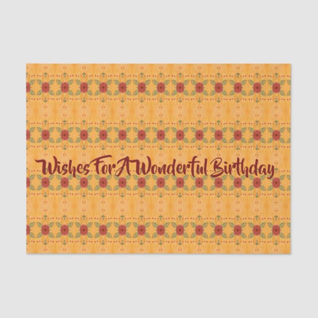 Papel De Seda Vermelho Dourado e Verde (Frente )