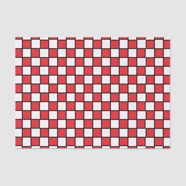 Papel De Seda Vermelho e Preto com Destaque Verificado (Frente )