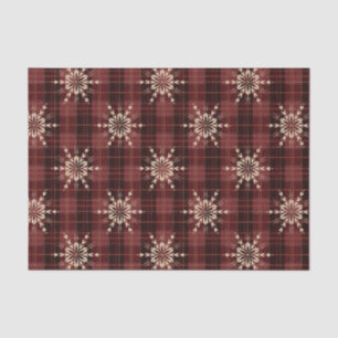 Papel De Seda Vermelho e Preto Xadrez de Natal Aconchegante & Fl