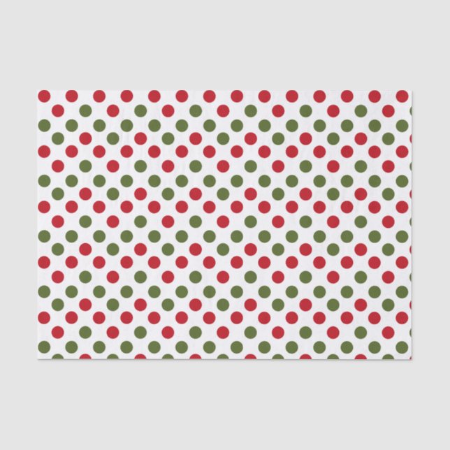 Papel De Seda Vermelho e Verde de Natal com Bolinhas (Frente )