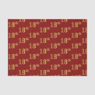 Papel De Seda Vermelho, Faux Dourado 18º (18º) Evento