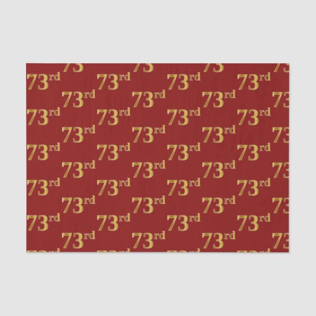 Papel De Seda Vermelho, Faux Dourado 73º (73º) Evento (Frente )