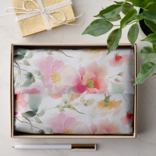 Papel De Seda Vermelho Laranja Coral Rosa Rubor Floral