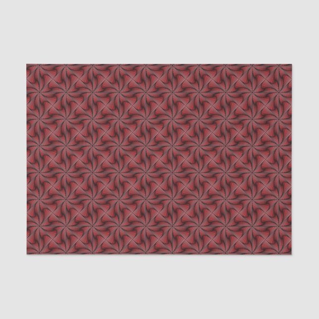 Papel De Seda Vermelho Torção Espiral 3D Geométrico (Frente )