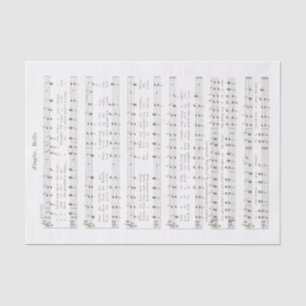 Papel De Seda Versão 1800 Vintage de Jingle Bells em Taupe Ink