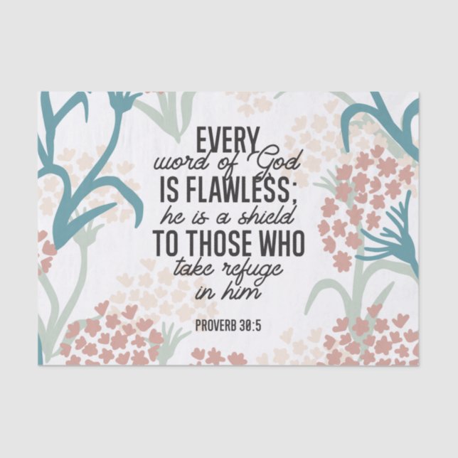 Papel De Seda Verso da Bíblia do Provverb 30:5 (Frente )