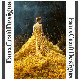 Papel De Seda Vestido Amarelo de vareta Avant-garde na vertical,