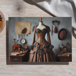 Papel De Seda Vestido de Detetive Senhora Steampunk Vitoriano An