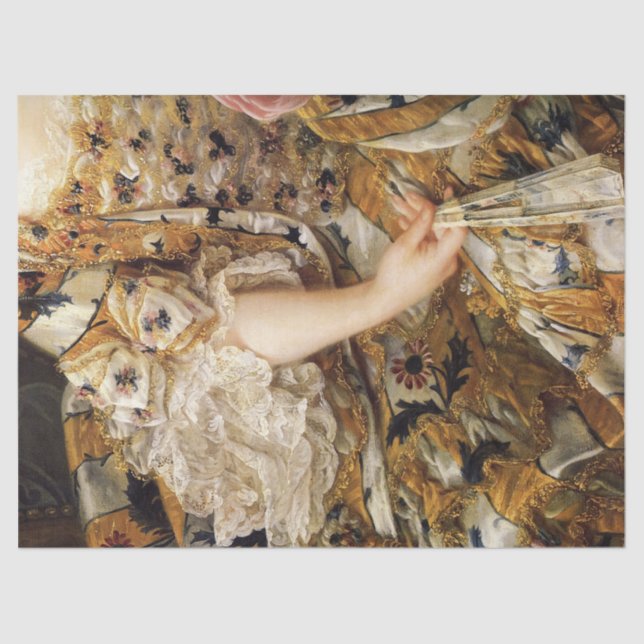 Papel De Seda Vestido de Moda do Século XVIII (Frente )