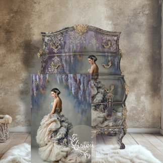Papel De Seda Vestido de Noiva Champanhe Wisteria em Tule Lavand