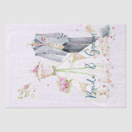 Papel De Seda Vestido de Noiva & Noivo