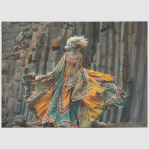 Papel De Seda Vestido de Poodle Padrão do Boho para Dissociação