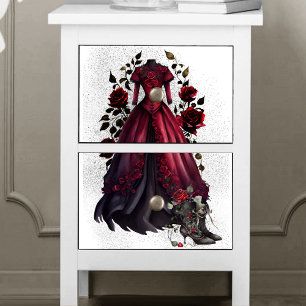 Papel De Seda Vestido vermelho vitoriano e calcanhares Palhaço