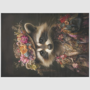 Papel De Seda Vestido Vitoriano Da Raccoon De Corte