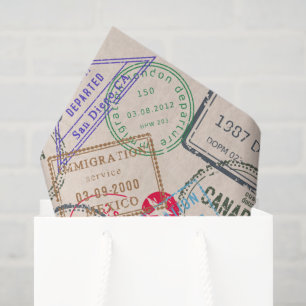 Papel De Seda Viagem de Carimbos do Passport