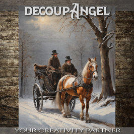 Papel De Seda Viagem de inverno por Carruagem desenhada por cava