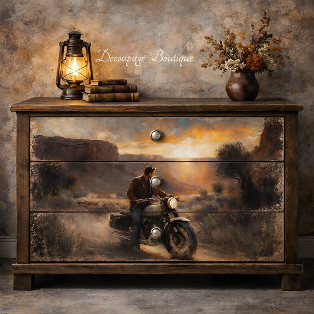 Papel De Seda Viagem de Moto Canyon Decoupage (Canyon Motorcycle Journey Decoupage Tissue Paper)