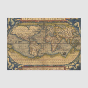 Papel De Seda Viagem do Mapa Mundial Antiquado Ortelius Europa
