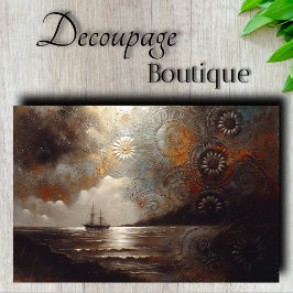 Papel De Seda Viagem do Navio Celestial Decoupage