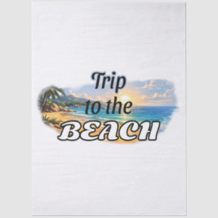 Papel De Seda Viagem para a Praia Projeto de Fuga do Pôr do Sol