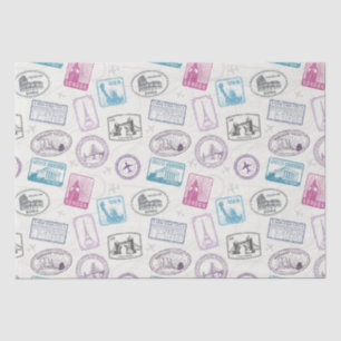 Papel De Seda Viagens vintage/Carimbos