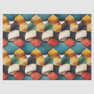 Papel De Seda Vibração 3D Onda Petal Geométrica em Cor Negrito