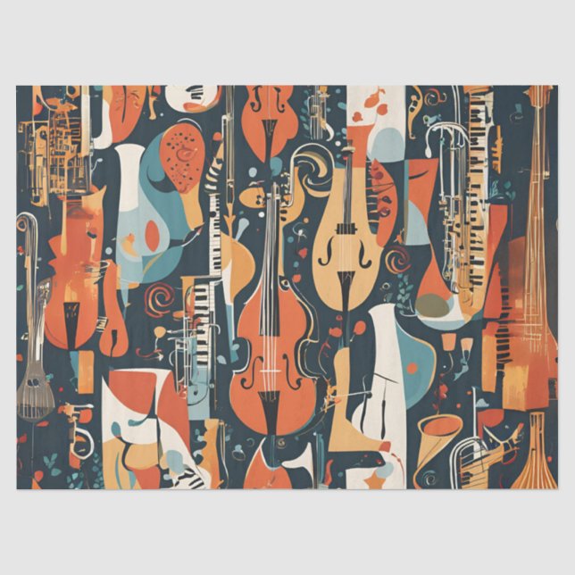Papel De Seda Vibrações de Jazz Caprichosas (Frente )