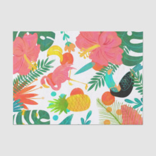Papel De Seda Vibrações Tropicais Folhas Florais Festa Luau de V