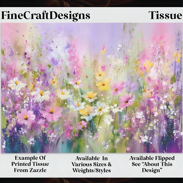 Papel De Seda Vibrant Wildflower Spring Meadow DZ6L Decoupage  (Criador carregado)